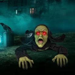Joyfy Halloween Decoration Groundbreaker Zombie With Sound And Flashing Eyes For Halloween Outdoor Indoor Yard Garden Prop Decor