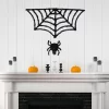 Northlight Lighted Spider And Web Halloween Decoration - 36" - Black - Purple LED Lights