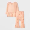 Baby Girls' 2pc Halloween Pumpkin Peplum Flared Leggings Set - Cat & Jack™ Peach Orange -Target GUEST 9276c6a0 0d96 4484 8b87 bd472ace92e5