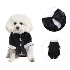 Unique Bargains Stylish Dog Tuxedo Black 1 Pc