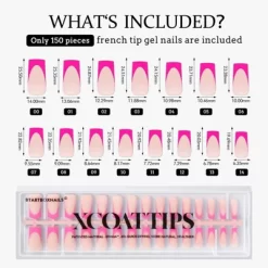 BTArtboxnails XCOATTIP® Press-On Nails - Bright Pastel French - Square Nails, Almond Nails -160ct -Target GUEST 98194bba d3ca 4be3 9d30 9275167a74b8