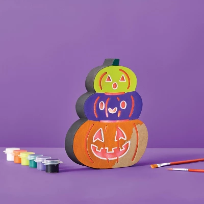 Halloween Craft Lit Paperboard Pumpkins Painting Kit - Mondo Llama™ 3 Halloween Craft Lit Paperboard Pumpkins Painting Kit - Mondo Llama™