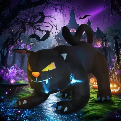 Inflatable Halloween Black Cat, Blow Up Outdoor LED Yard Display 4 Inflatable Halloween Black Cat, Blow Up Outdoor LED Yard Display - Image 2