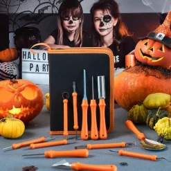 Joyfy 12 Pcs Halloween Pumpkin Carving Kit With Handbag, 12 Stainless Steel Double-sided Sculpting Tools For DIY Kids Party Decor Craft Supplies -Target GUEST 9a092b2d 7f5c 4ef7 8a00 853f50a04221