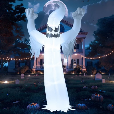 Joyfy 12 FT Halloween Inflatable Outdoor Decoration, Scary Ghost Inflatable With LEDs For Halloween Party Indoor, Outdoor, Yard, Garden, Lawn Decor 4 Joyfy 12 FT Halloween Inflatable Outdoor Decoration, Scary Ghost Inflatable With LEDs For Halloween Party Indoor, Outdoor, Yard, Garden, Lawn Decor - Image 2