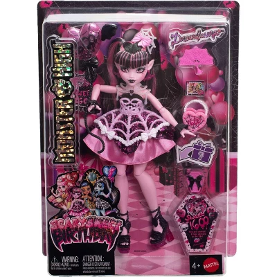 Monster High Scary Sweet Birthday Draculaura Doll In Party Dress With Balloon & Gift 7 Monster High Scary Sweet Birthday Draculaura Doll In Party Dress With Balloon & Gift - Image 5