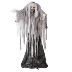 5 Ft. 5" Animated Standing Wrinkled Reaper With Hair Halloween Decoration