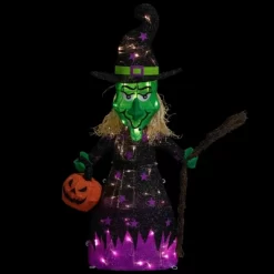Northlight LED Lighted Witch With Broom Outdoor Halloween Decoration - 39" - Clear Lights -Target GUEST 9ed02af3 58ce 4fff b75c 04ed455cf93c