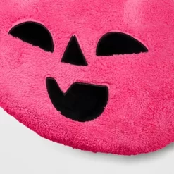 Pumpkin Shaped Faux Shearling Halloween Throw Pillow Pink - Hyde And EEK! Boutique™: Indoor Oval Cushion, Recycled Polyester Fill -Target GUEST a159d97d e333 41c2 a5ee fc8da182d79b