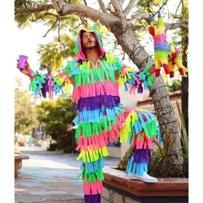 Tipsy Elves Men's Pinata Halloween Costume - Rainbow Colored Funny Halloween Costume Jumpsuit 6 Tipsy Elves Men's Pinata Halloween Costume - Rainbow Colored Funny Halloween Costume Jumpsuit - Image 4
