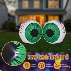 Angel Sar Halloween Inflatable Eyeballs, 2 Pack 3FT Lighted Outdoor Decor, Green LED Eyes For Yard Garden Party Indoor Outdoor Spooky Decoration -Target GUEST a7883277 88a7 4694 a00b 5c7c25e1e613