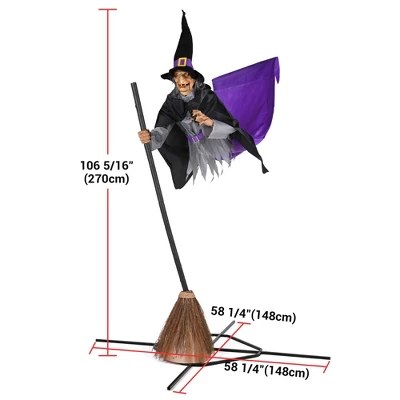 Yescom 9Ft Animatronics Flying Witch Hovering Broom Animated Halloween Outdoor Decoration Motion Activated AC 110-240V 2025 Party Outdoor Decor 10 Yescom 9Ft Animatronics Flying Witch Hovering Broom Animated Halloween Outdoor Decoration Motion Activated AC 110-240V 2025 Party Outdoor Decor - Image 8