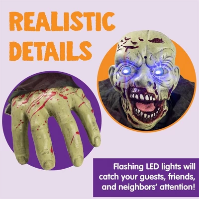 Joyfy Halloween Outdoor Decoration Animated Zombie Groundbreaker With Flashing Eyes For Halloween Yard, Lawn, Patio, Haunted House Decor 8 Joyfy Halloween Outdoor Decoration Animated Zombie Groundbreaker With Flashing Eyes For Halloween Yard, Lawn, Patio, Haunted House Decor - Image 6