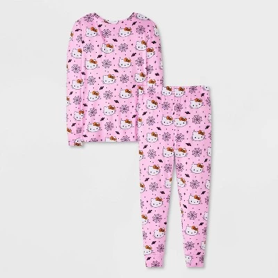 Toddler Girls' 2pc Hello Kitty Long Sleeve Halloween Viscose Snug Fit Pajama Set - Light Pink 3 Toddler Girls' 2pc Hello Kitty Long Sleeve Halloween Viscose Snug Fit Pajama Set - Light Pink