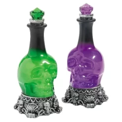 12" Light-Up LED Green Potion Bottles Halloween Decoration