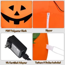 Tangkula Halloween Decoration Inflatable 3-Pumpkin Stack 5.2 Ft Halloween Pumpkin Lantern W/ Internal LED Bulbs -Target GUEST ae698243 5ab3 4a97 b00f df57c25e4219