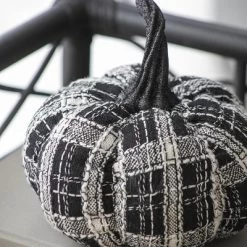 Whisen Fabric Plaid Pumpkin, Holiday Halloween Decoration - Black & White -Target GUEST af3ca745 37f6 4b99 896f 2876f0b02d63