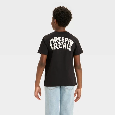 Boys' Short Sleeve Halloween "Glow In The Dark" Monster Fangs Graphic T-Shirt - Cat & Jack™ Black 4 Boys' Short Sleeve Halloween "Glow In The Dark" Monster Fangs Graphic T-Shirt - Cat & Jack™ Black - Image 2