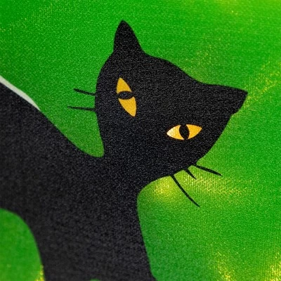 Northlight Lighted Black Cat With Bats Halloween Window Decoration - 13.75" 10 Northlight Lighted Black Cat With Bats Halloween Window Decoration - 13.75" - Image 8