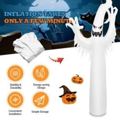 Tangkula 12 FT Halloween Inflatable White Ghost With Rotatable Flame LED Lights&Air Blower Blow Up Halloween Decoration -Target GUEST b03bc106 4f0a 4aa5 937f 896c0954940c