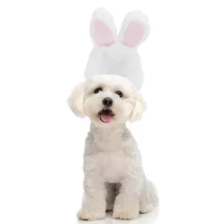 Unique Bargains Halloween Rabbit Pet Headwear White Pink 1 Pc