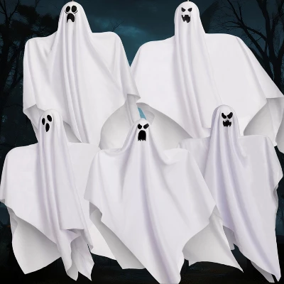 Joyfy 5 Pcs Halloween 27.5'' Hanging Ghost Decoration,Halloween Decor,Front Yard Patio Lawn Garden Outdoor And Holiday Porch Haunted House Tree Décor 7 Joyfy 5 Pcs Halloween 27.5'' Hanging Ghost Decoration,Halloween Decor,Front Yard Patio Lawn Garden Outdoor And Holiday Porch Haunted House Tree Décor - Image 5