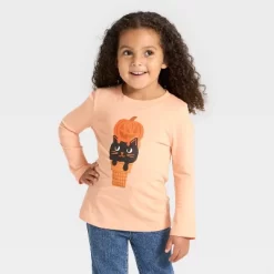 Toddler Girls' Long Sleeve Halloween Graphic T-Shirt - Cat & Jack™ Apricot Orange -Target GUEST b2cabd04 95e6 441d ab45 a0d5d041e3d0