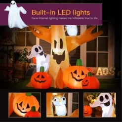 Syemin Decorative Holiday Scene Props Halloween Inflatables Outdoor Decorations Haunted Tree With Owl, Ghost, Pumpkins, Brown, 72"*42"*96" -Target GUEST b537849e e9bf 42b3 b6d5 5e7deea9903d