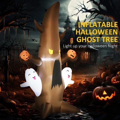 Syemin Decorative Holiday Scene Props Halloween Inflatables Outdoor Decoration Ghost Tree With Pumpkins Blow-Up Decor Indoor, Brown, 39.25"*31.5"*59" 5 Syemin Decorative Holiday Scene Props Halloween Inflatables Outdoor Decoration Ghost Tree With Pumpkins Blow-Up Decor Indoor, Brown, 39.25"*31.5"*59" - Image 3