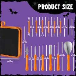 Joyfy 12 Pcs Halloween Pumpkin Carving Kit With Handbag, 12 Stainless Steel Double-sided Sculpting Tools For DIY Kids Party Decor Craft Supplies -Target GUEST b63be332 c1bd 459a b019 1c0d624b0312