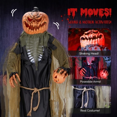 Syemin Decorative Holiday Scene Props 7ft Pumpkin Man Halloween Standing Decoration Halloween Inflatable Outdoor Decorations, Black, 48"*12"*84" 6 Syemin Decorative Holiday Scene Props 7ft Pumpkin Man Halloween Standing Decoration Halloween Inflatable Outdoor Decorations, Black, 48"*12"*84" - Image 4