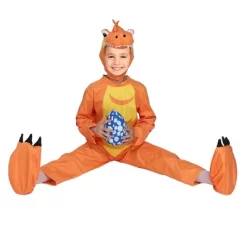 Garvee Dinosaur Costume With Hat, Children Dinosaur Dress Up Party Role Play And Cosplay (Orange,M)