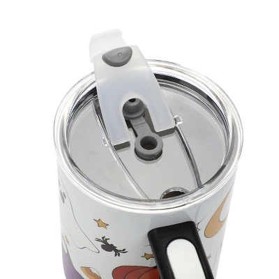 Bioworld Halloween Scary Icons 40 Oz White Stainless Steel Tumbler With Handle 7 Bioworld Halloween Scary Icons 40 Oz White Stainless Steel Tumbler With Handle - Image 5