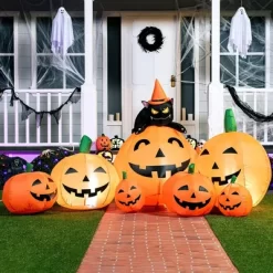 Joyfy 7 FT Long Halloween Inflatables 7 Pumpkins Patch With Witch's Cat With LED Lights For Halloween Outdoor Garden Yard Lawn Decoration -Target GUEST b8816a5d 24ef 46b0 8ed7 474abe67e4a9