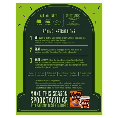 Pillsbury Funfetti Halloween Chocolate Cake Mix With Candy Bits - 15.25oz 3 Pillsbury Funfetti Halloween Chocolate Cake Mix With Candy Bits - 15.25oz