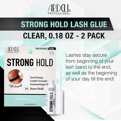 Ardell Strong Hold Lash Glue Clear, 0.18 Oz (PACK OF 2) - Eyelash Adhesive For Eye Lashes | UPC#. 074764373496 3 Ardell Strong Hold Lash Glue Clear, 0.18 Oz (PACK OF 2) - Eyelash Adhesive For Eye Lashes | UPC#. 074764373496