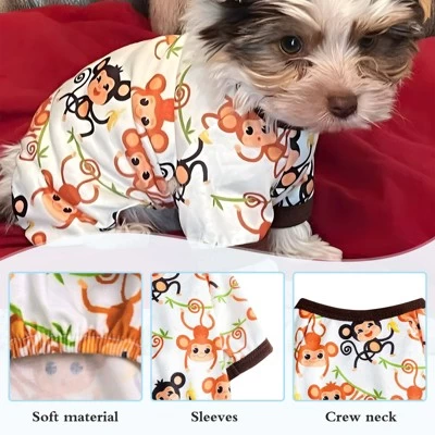 Paaaawaters Dog Jumpsuit Cute Cartoon Animal Print Velvet Puppy Warm Clothes 5 Paaaawaters Dog Jumpsuit Cute Cartoon Animal Print Velvet Puppy Warm Clothes - Image 3