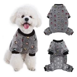 Dog Fuzzy Velvet Pajamas, Dog Winter Clothes For Small Dogs Boy Girl, Pet Jumpsuit, Doggy Apparel, Pink/Gray/Blue/Purple -Target GUEST bc226568 184a 4d98 a119 ea0007f43918