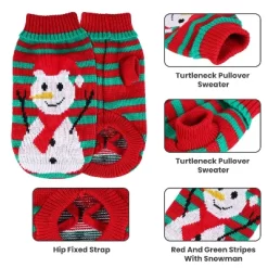 IMountek Pet Christmas Turtleneck Sweater Snowman Stripes Costume For Small Medium Kitten Puppy Cats Dogs Furball -Target GUEST bde8950e d9aa 4b1e 89ba 349150fdc070