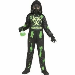 Fun World Kids' Light Up Biohazard Hooded Jumpsuit Halloween Costume Jumpsuit
