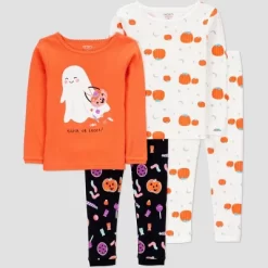 Carter's Just One You® Toddler Girls' 4pc Cotton Long Sleeve Ghost Halloween Pajama Set - Orange/White/Black -Target GUEST be1a58bb 63ed 4489 bf61 435060f13e75