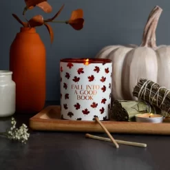 Fall Leaves Candle - Fall Into A Good Book