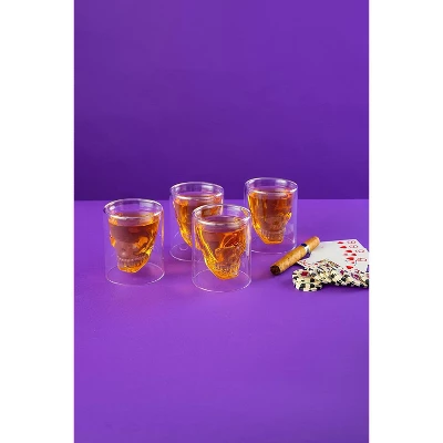 LEMONSODA Old Fashioned Skull Glasses Set Of 4 - (8.5 Fl. Oz) 5 LEMONSODA Old Fashioned Skull Glasses Set Of 4 - (8.5 Fl. Oz) - Image 3