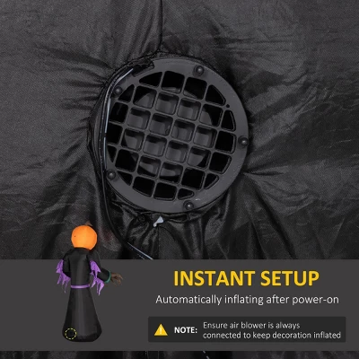 Syemin Inflatable Holiday Decorations 7' Halloween Inflatable Outdoor Decoration Reaper Ghost Pumpkin, Blow Up Yard Decor, Black, 43.3"*26"*82.8" 6 Syemin Inflatable Holiday Decorations 7' Halloween Inflatable Outdoor Decoration Reaper Ghost Pumpkin, Blow Up Yard Decor, Black, 43.3"*26"*82.8" - Image 4