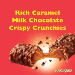 100 Grand 12/16/24/36 Pack Full Size Chocolate Candy With Rice & Caramel Bar 1.5oz Each - Bulk Packaging