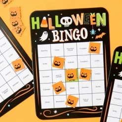 Big Dot Of Happiness Jack-O'-Lantern Halloween - Bingo Cards And Markers - Kids Halloween Party Bingo Game - Set Of 18
