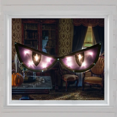 Northlight Lighted Eyes Halloween Window Decoration - 20" - Purple 4 Northlight Lighted Eyes Halloween Window Decoration - 20" - Purple - Image 2