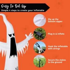 Joyfy 12 FT Halloween Inflatables Outdoor Decorations, Giant Ghost Inflatable With 3-Colored Flashing Flame Light For Halloween Yard Garden Lawn Decor -Target GUEST ca696628 bf09 43bd b6f4 7154de2ea527