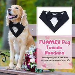 Dog Tuxedo, Formal Wedding Bandana Collar With Bow Tie, Adjustable Pet Party Tuxedo, Valentine's Outfit -Target GUEST cdfb2807 bee8 4f68 af13 497daf0bc305