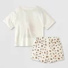 Peanuts Girls' Oversized Halloween Snoopy T-Shirt And Boxer Pajama Set - White